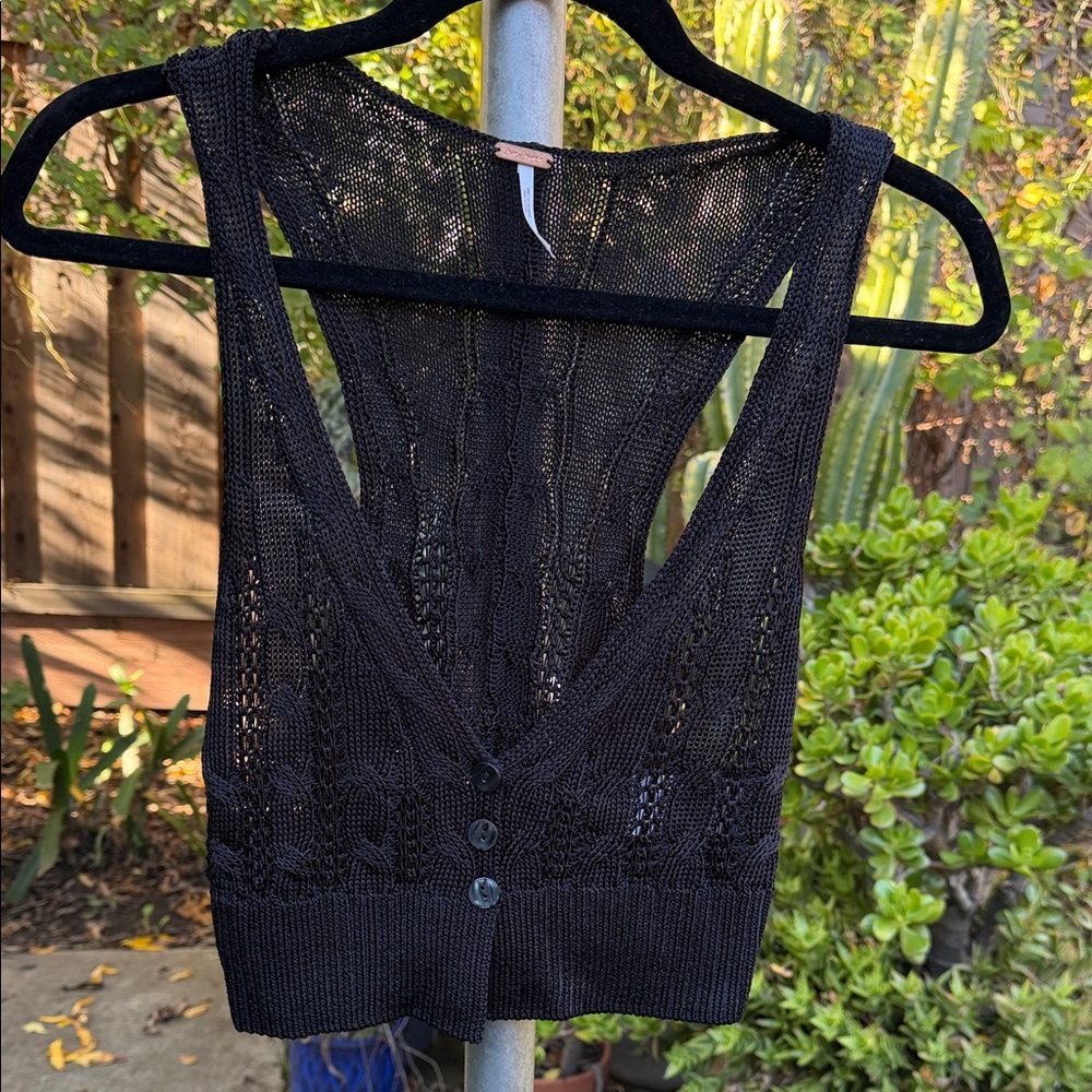 Free People Black Knit Vest